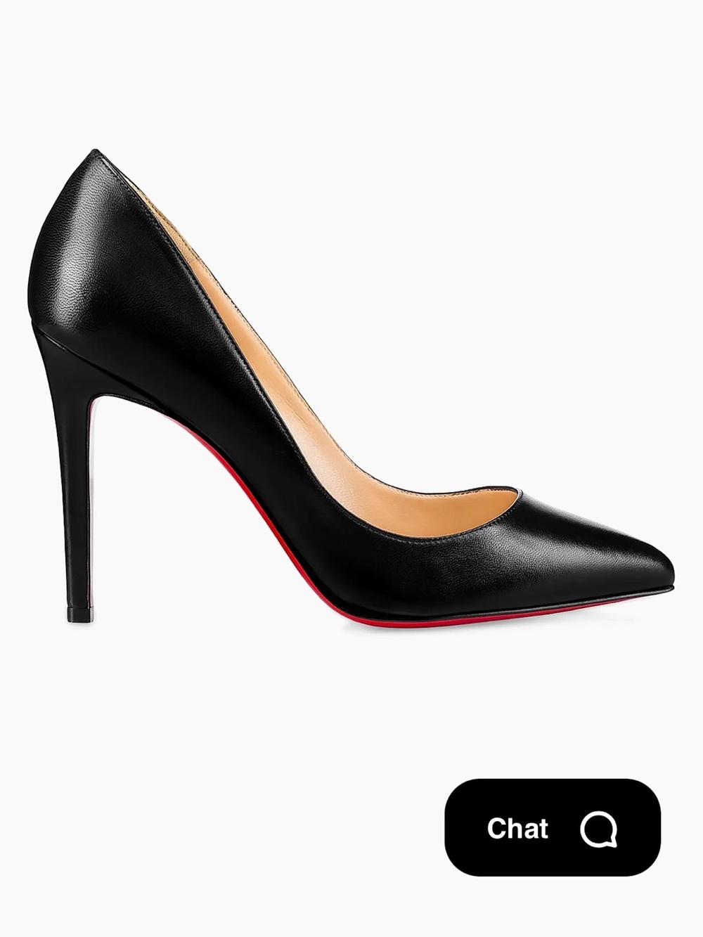 Christian Louboutin Black Leather Pointed Stiletto with Red Sole